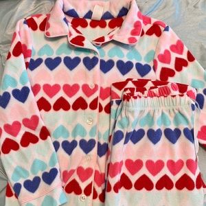 Girls Gap Flannel Heart Pajamas